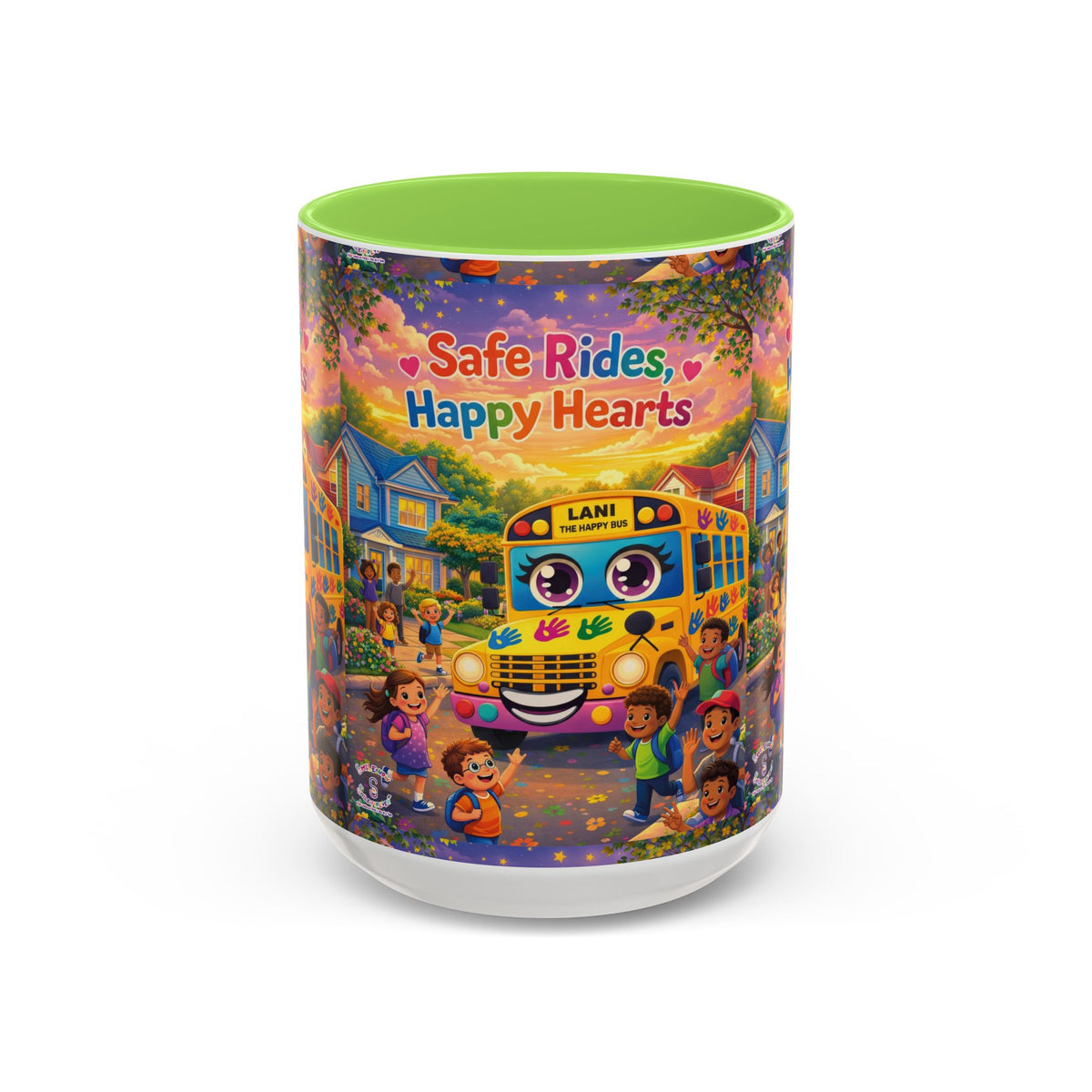 Lani™ Colorful Mug (11oz & 15oz) – "Safe Rides, Happy Hearts" Graphic