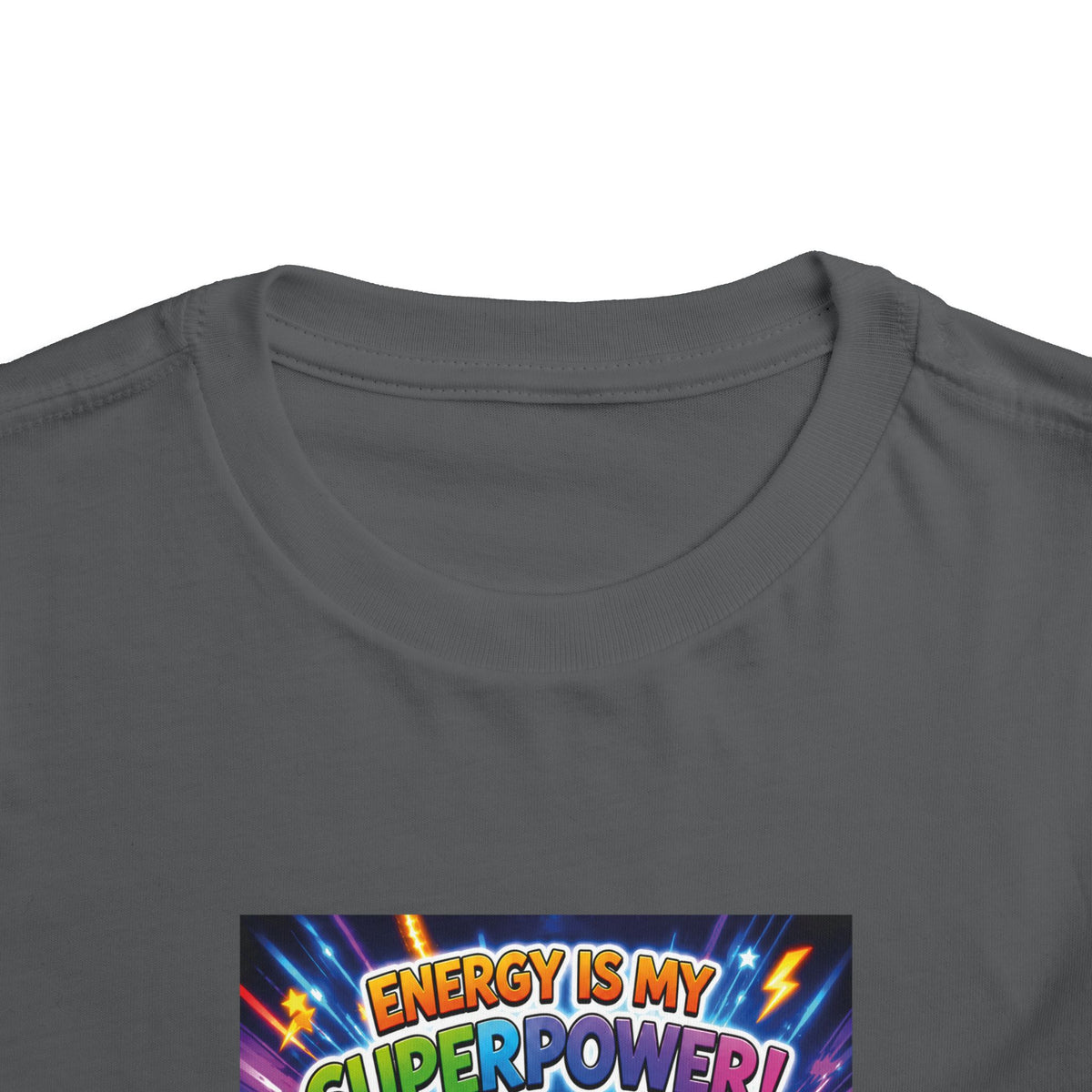 Potz™ Toddler Short Sleeve Tee – "Energy is My Superpower!" Graphic Tee | Smile Universe Collection