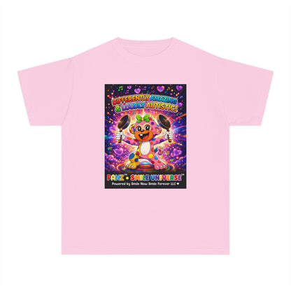 Panz™ Youth Midweight Tee – "Differently Amazing & Loudly Autistic!" Graphic | Smile Universe Collection