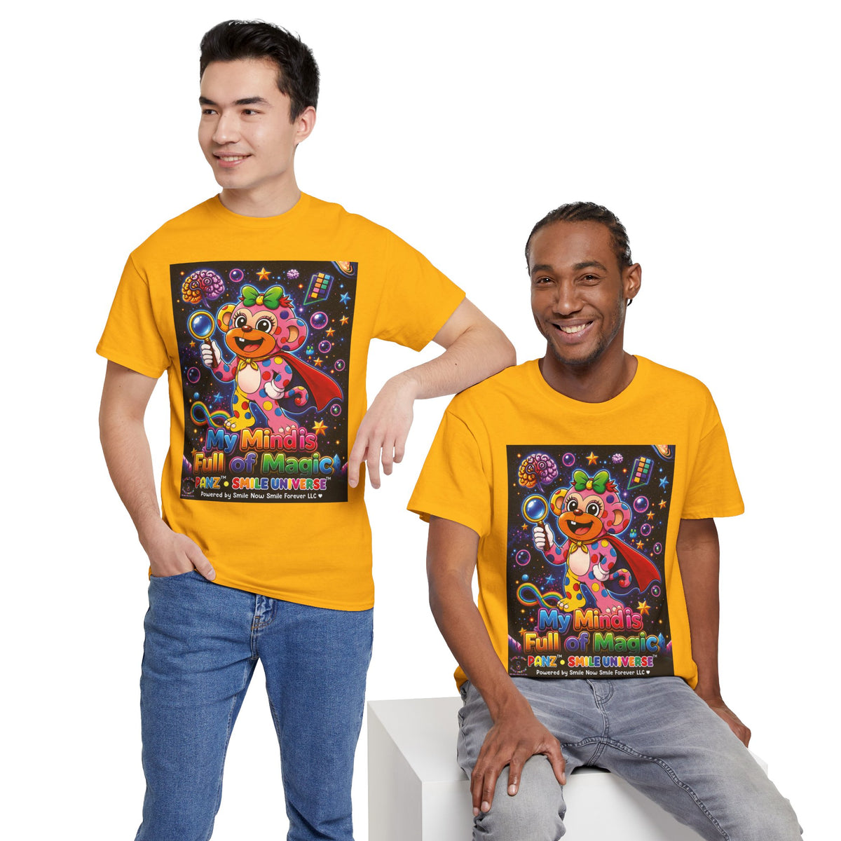 Panz™ Unisex Heavy Cotton™ Tee – "My Mind is Full of Magic" Graphic | Smile Universe Collection