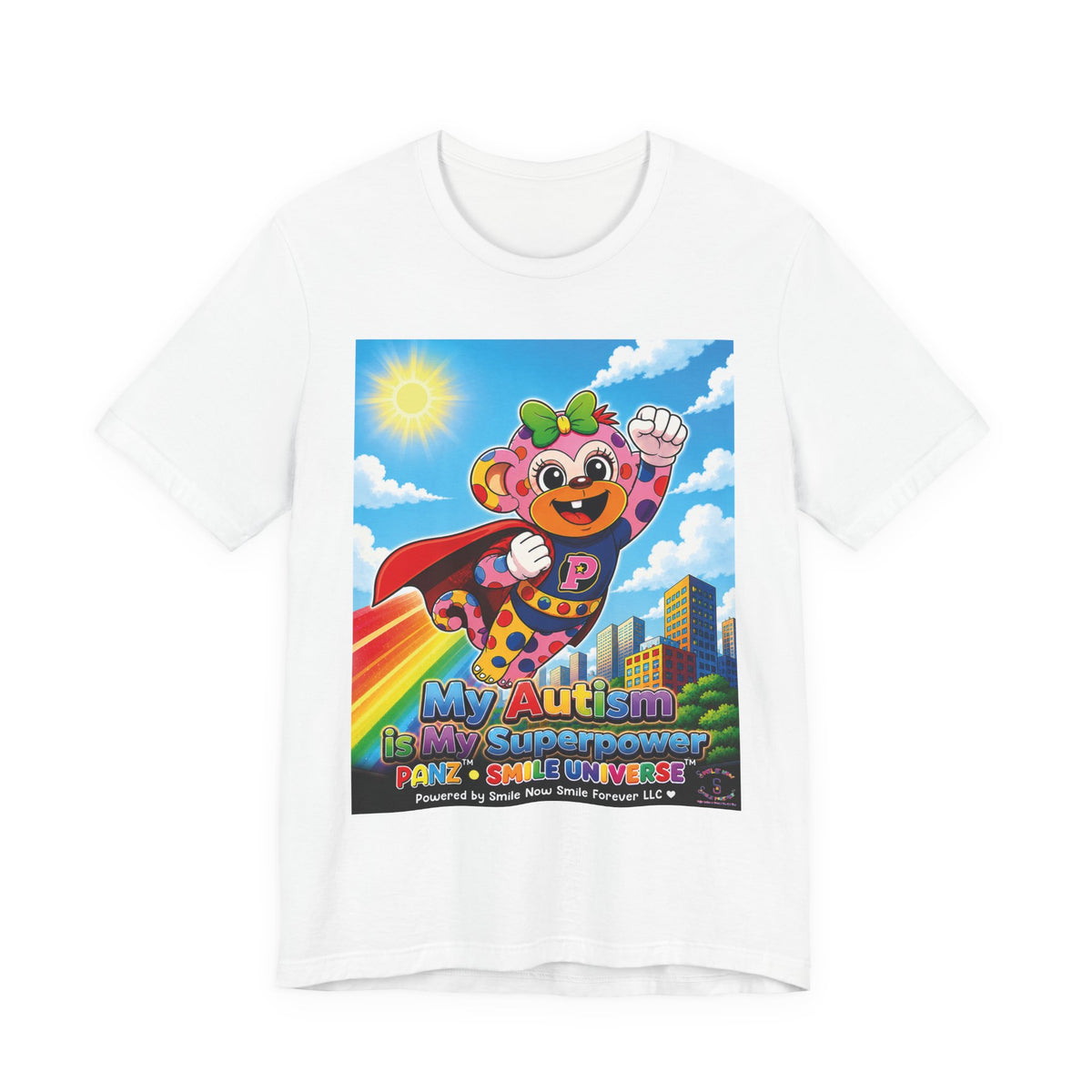 Panz™ Unisex Jersey Short Sleeve Tee – "My Autism is My Superpower" Graphic | Smile Universe Collection