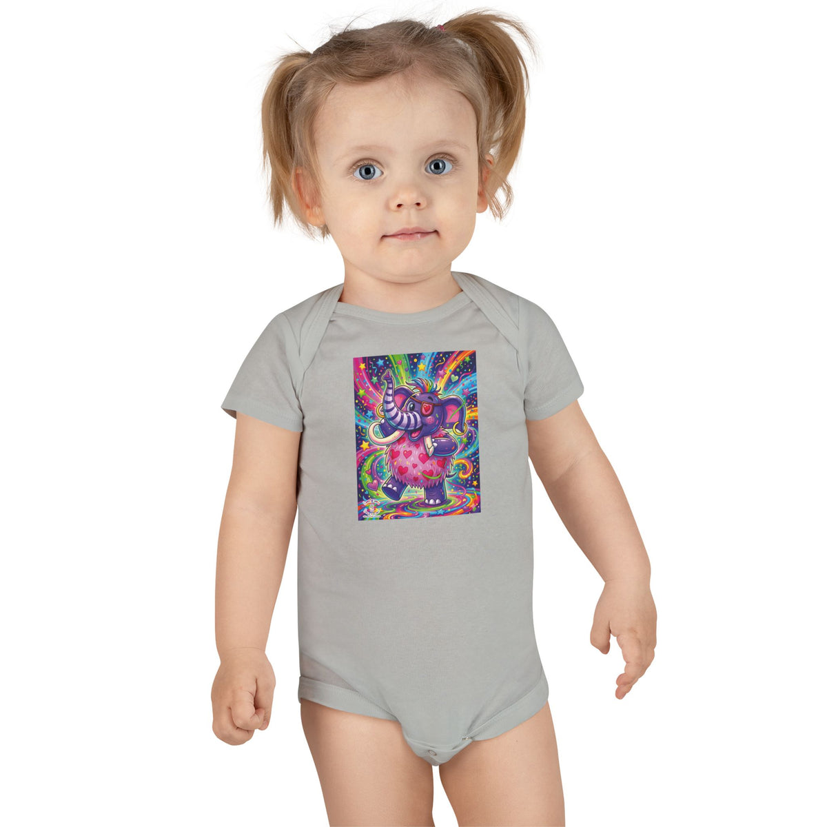 Piklez™ Baby Short Sleeve Onesie® – "Born to Celebrate!" Graphic | Smile Universe Collection