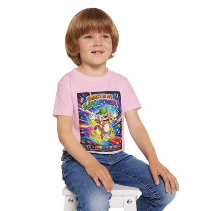 Potz™ Heavy Cotton™ Toddler T-Shirt – "Energy is My Superpower!" Graphic Tee | Smile Universe Collection