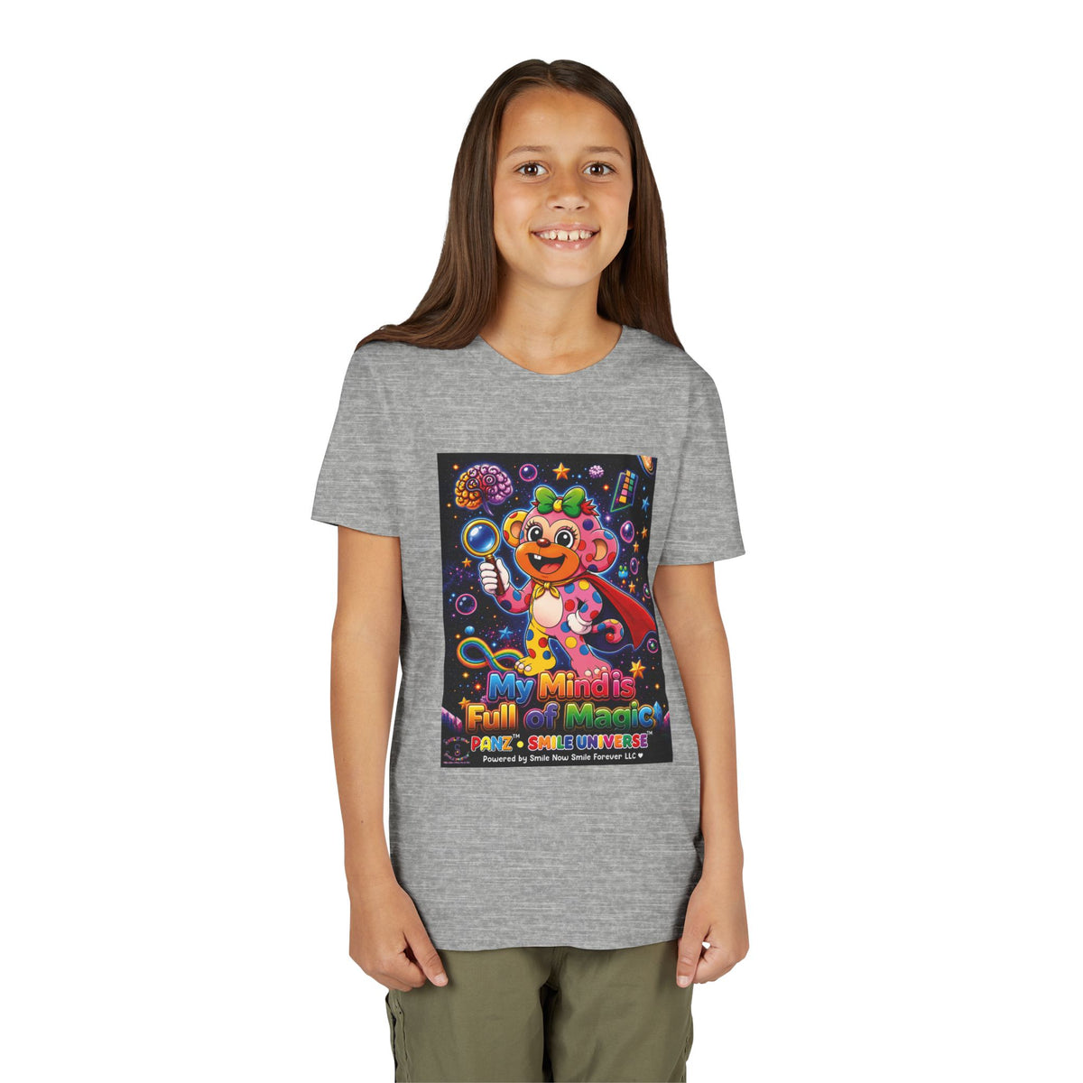 Panz™ Youth Short Sleeve Tee – "My Mind is Full of Magic" Graphic | Smile Universe Collection