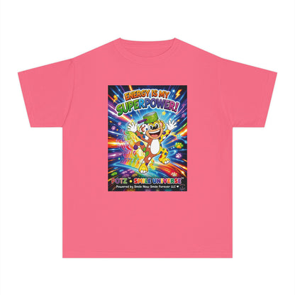 Potz™ Youth Midweight Tee – "Energy is My Superpower!" Graphic Tee | Smile Universe Collection