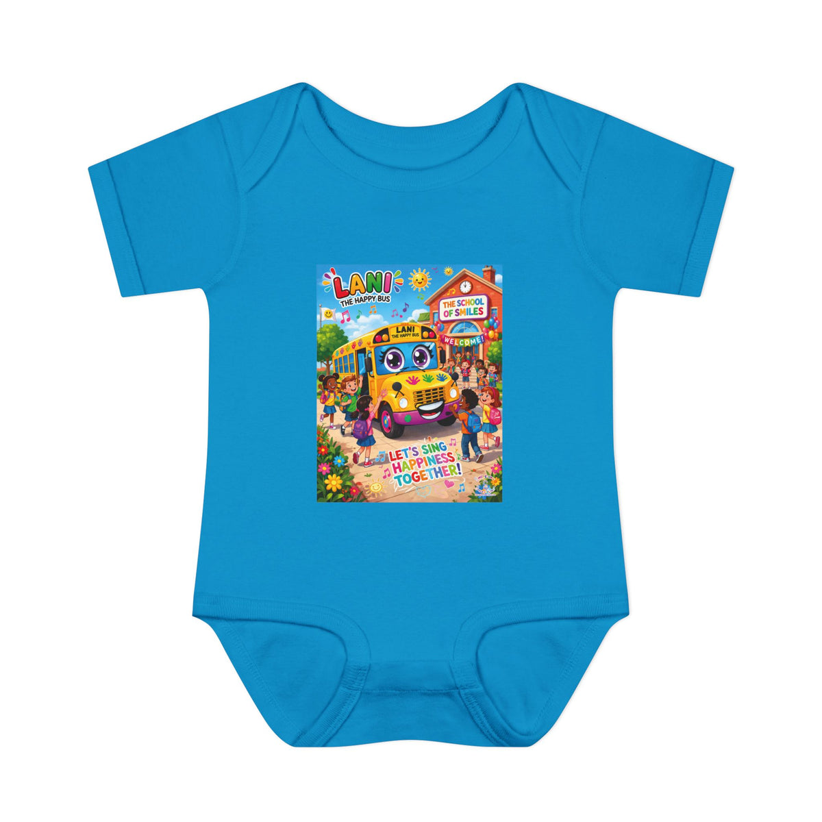 Lani™ Infant Baby Rib Bodysuit – "Let's Sing Happiness Together!" Graphic