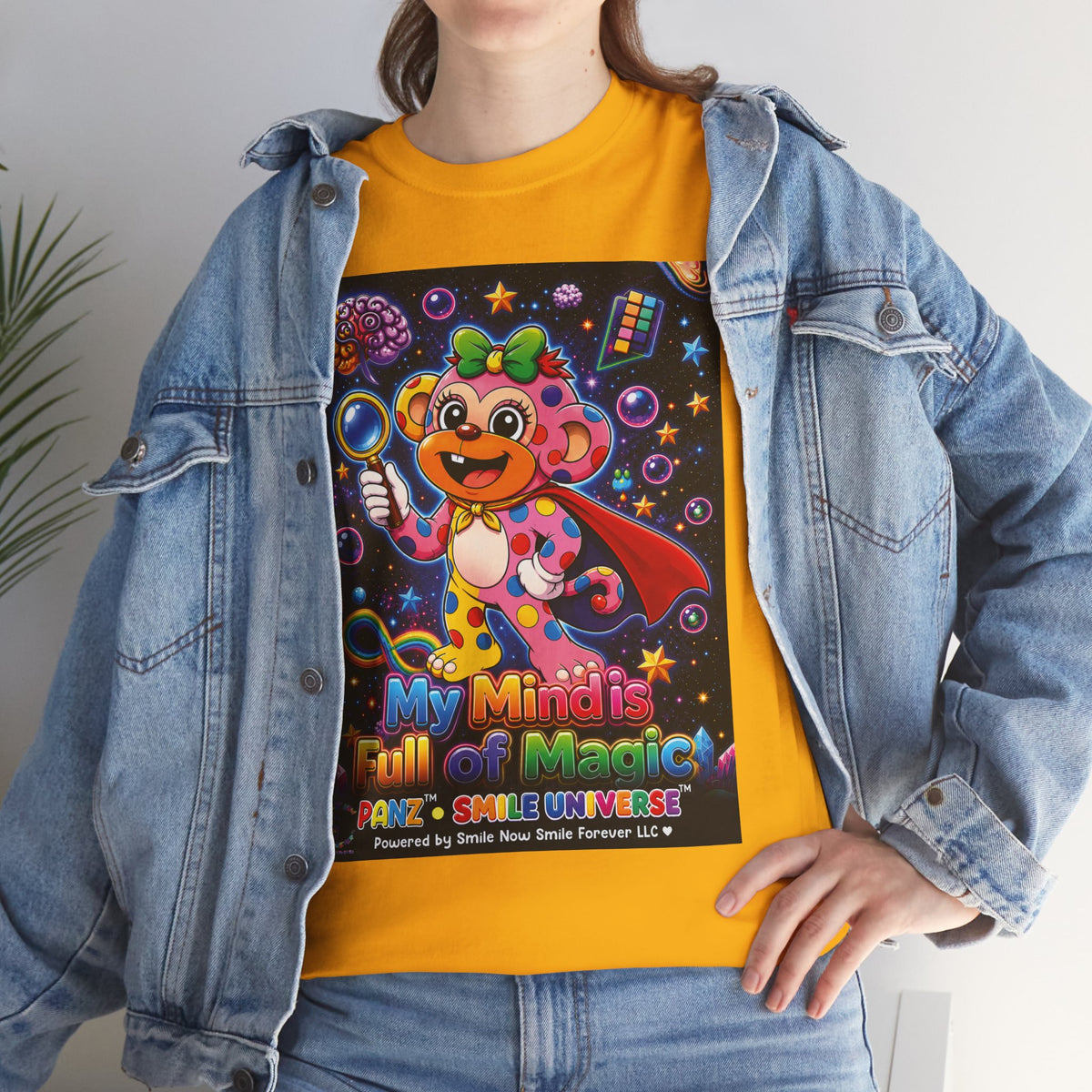 Panz™ Unisex Heavy Cotton™ Tee – "My Mind is Full of Magic" Graphic | Smile Universe Collection