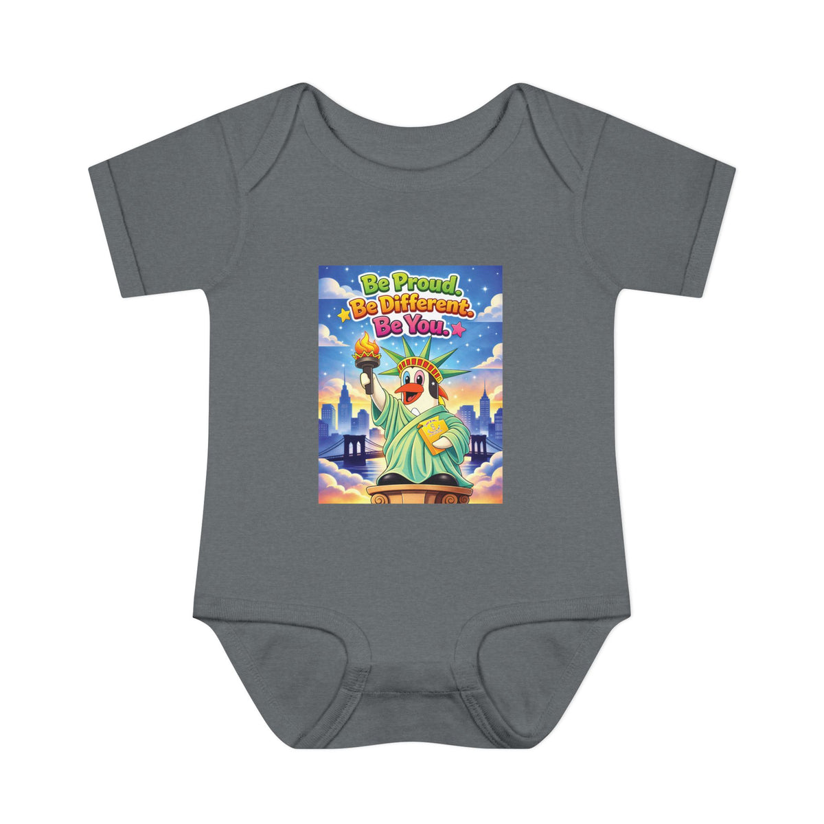 TuBz™ "Be Proud. Be Different. Be You." Infant Bodysuit - Inspirational Baby Onesie