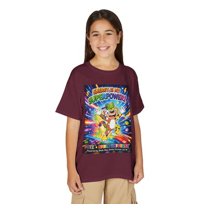 Potz™ Youth DryBlend® T-Shirt – "Energy is My Superpower!" Graphic Tee | Smile Universe Collection