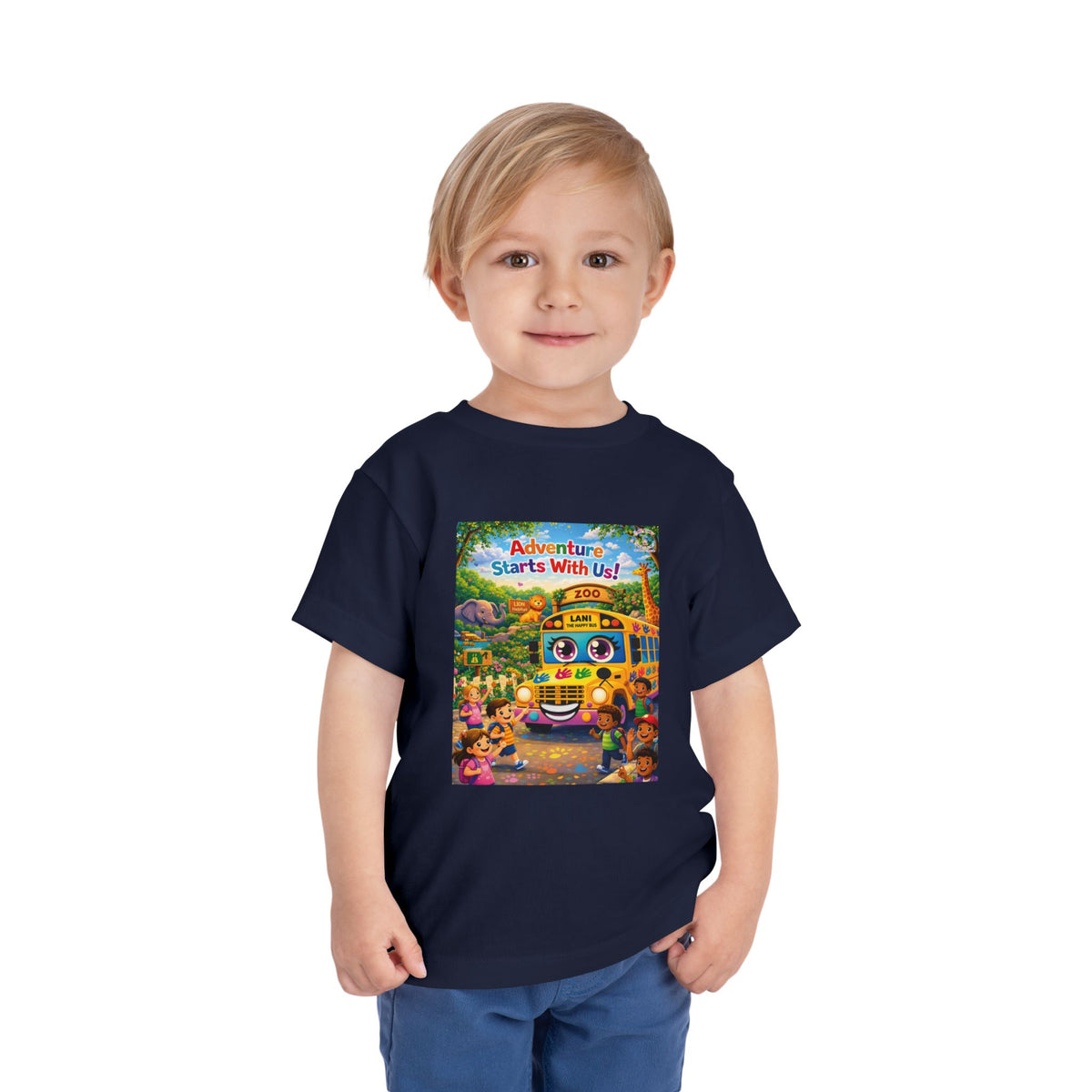 Lani™ Toddler Short Sleeve Tee – "Adventure Starts With Us!" Graphic