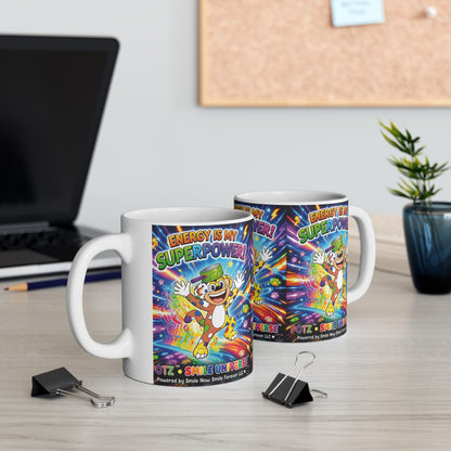 Potz™ Ceramic Mug – "Energy is My Superpower!" Graphic Coffee Mug | Smile Universe Collection