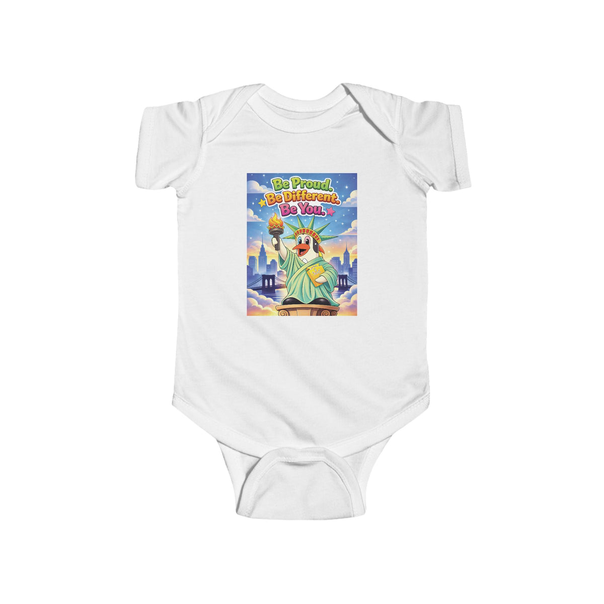TuBz™ "Be Proud. Be Different. Be You." Infant Bodysuit - Inspirational Baby Onesie