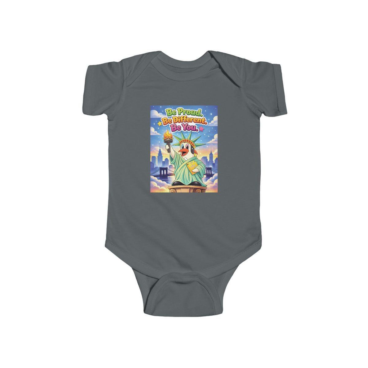 TuBz™ "Be Proud. Be Different. Be You." Infant Bodysuit - Inspirational Baby Onesie