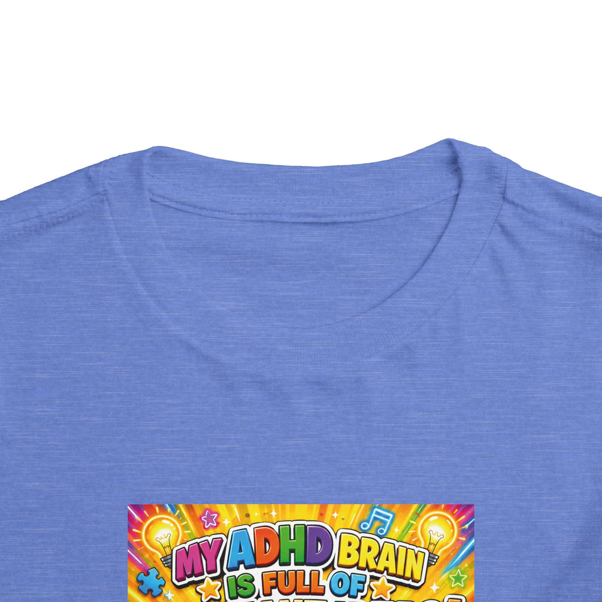 Potz™ Toddler Short Sleeve Tee – "My ADHD Brain is Full of Brilliant Ideas!" Graphic Tee | Smile Universe Collection