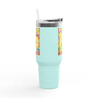 Potz™ Insulated Travel Mug 40oz – "My ADHD Brain is Full of Brilliant Ideas!" Graphic Tumbler | Smile Universe Collection