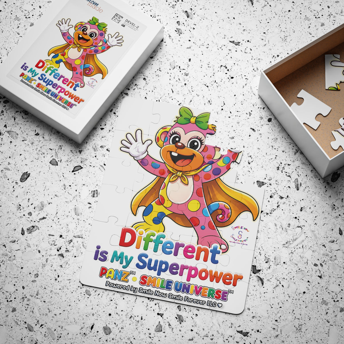 Panz™ Kids' Puzzle, 30-Piece – "Different is My Superpower" Graphic | Smile Universe Collection