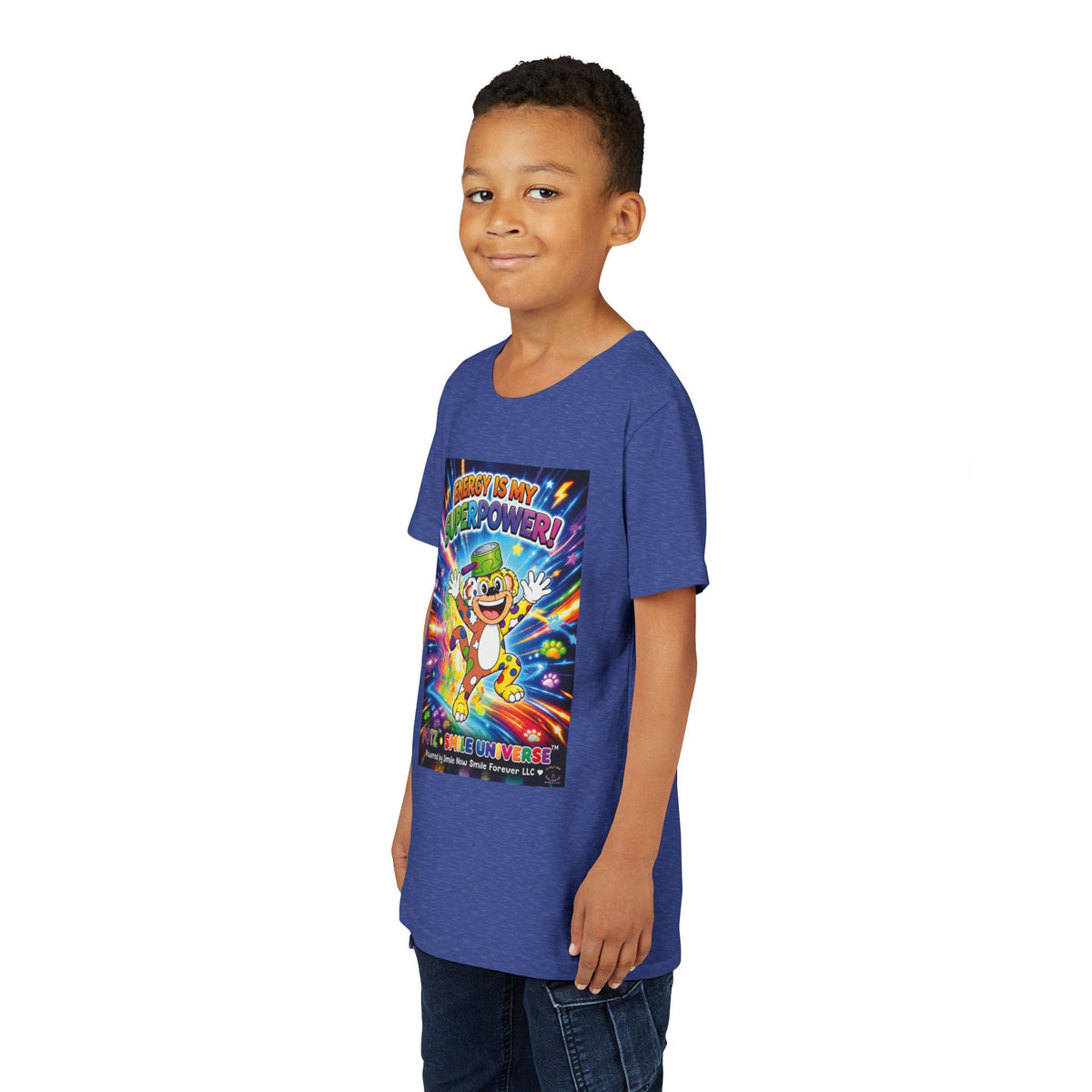 Potz™ Youth Short Sleeve Tee – "Energy is My Superpower!" Graphic Tee | Smile Universe Collection