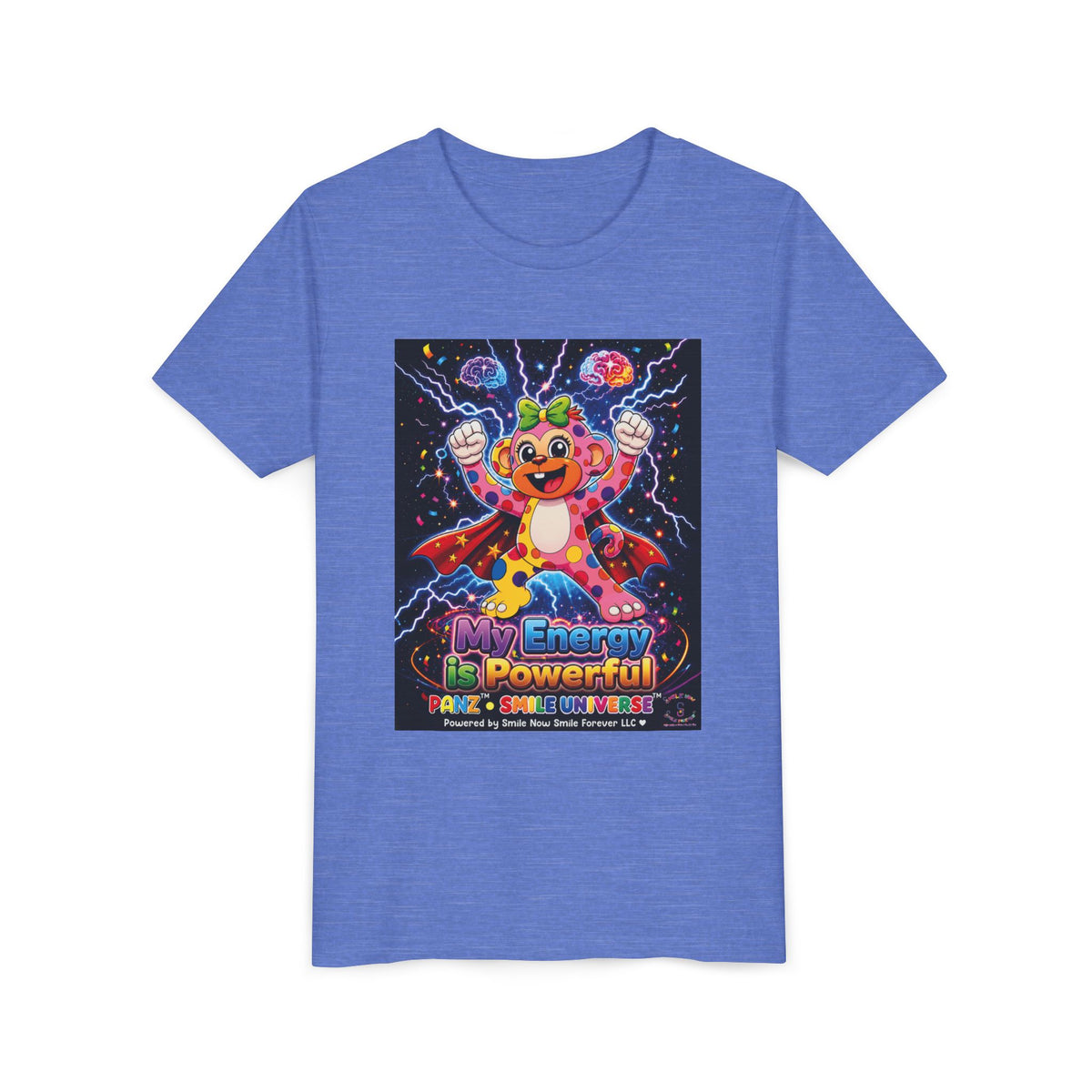 Panz™ Youth Short Sleeve Tee – "My Energy is Powerful" Graphic Tee | Smile Universe Collection