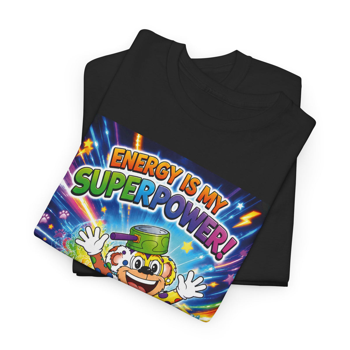 Potz™ Unisex Heavy Cotton™ Tee – "Energy is My Superpower!" Graphic Tee | Smile Universe Collection