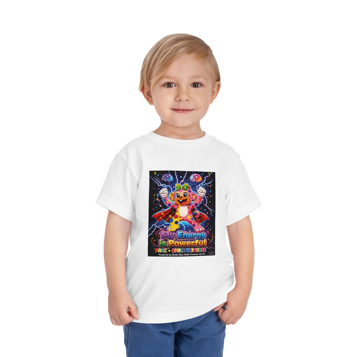 Panz™ Toddler Short Sleeve Tee – "My Energy is Powerful" Graphic Tee | Smile Universe Collection