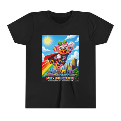 Panz™ Youth Short Sleeve Tee – "My Autism is My Superpower" Graphic | Smile Universe Collection