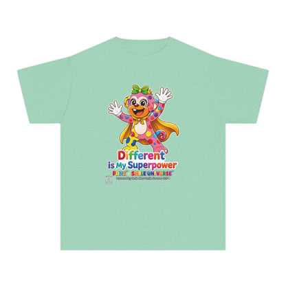 Panz™ Youth Midweight Tee – "Different is My Superpower" Graphic | Smile Universe Collection