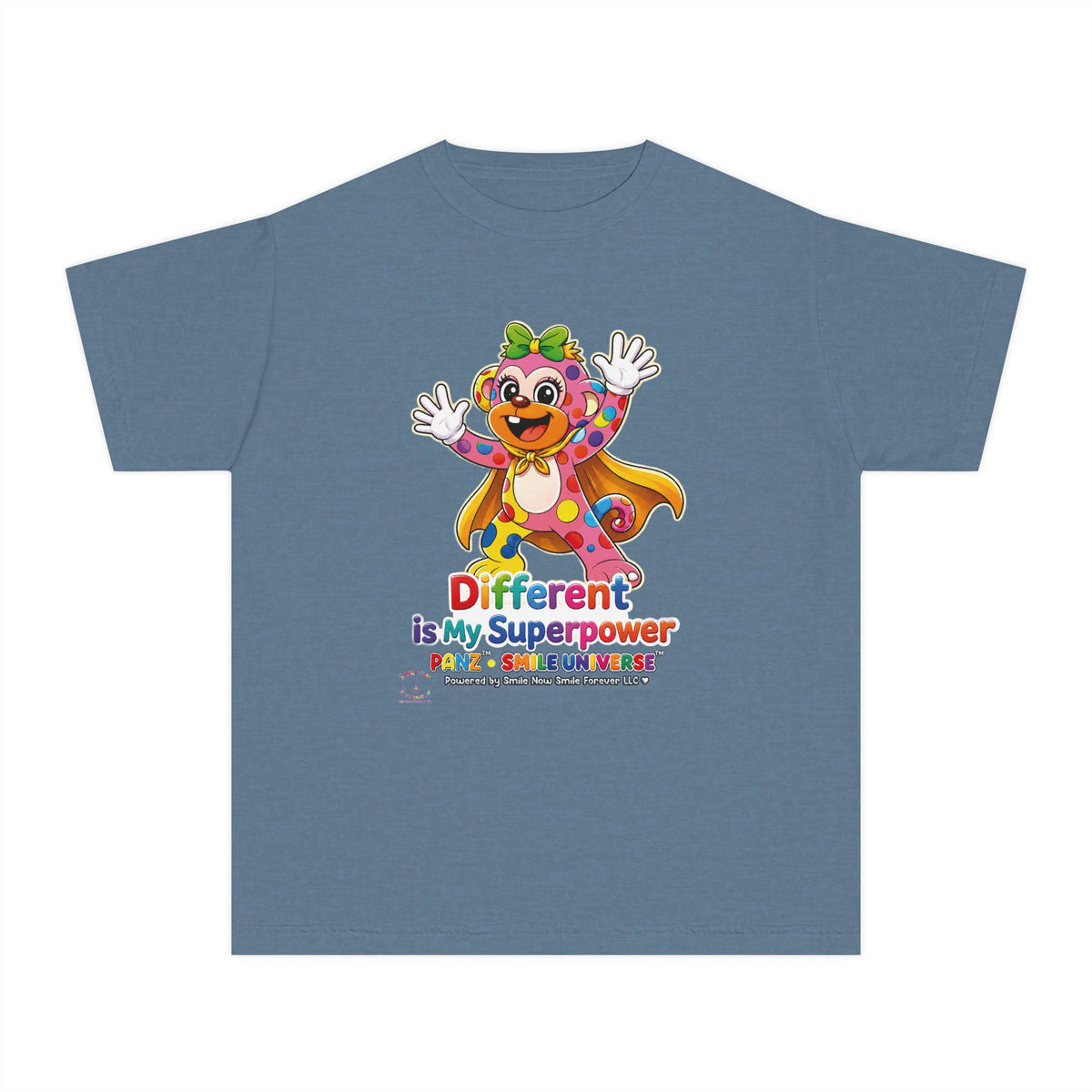 Panz™ Youth Midweight Tee – "Different is My Superpower" Graphic | Smile Universe Collection