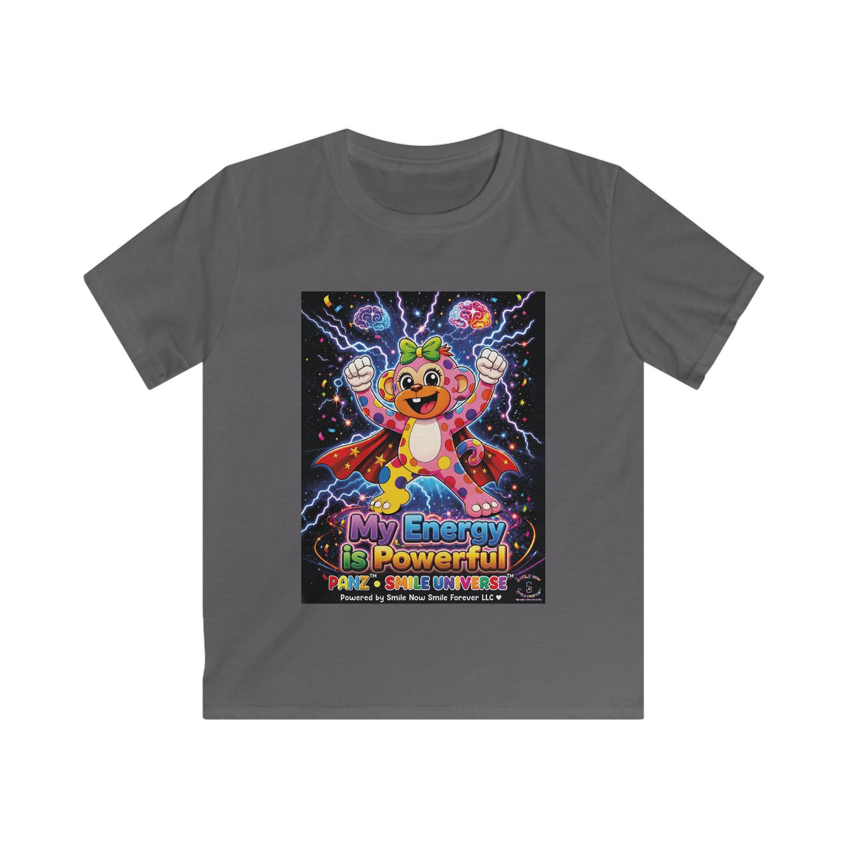 Panz™ Kids Softstyle Tee – "My Energy is Powerful" Graphic Tee | Smile Universe Collection
