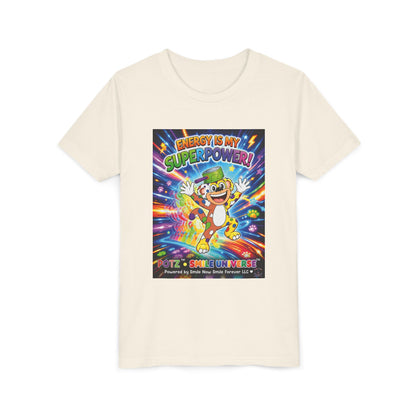 Potz™ Youth Short Sleeve Tee – "Energy is My Superpower!" Graphic Tee | Smile Universe Collection