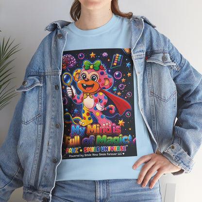 Panz™ Unisex Heavy Cotton™ Tee – "My Mind is Full of Magic" Graphic | Smile Universe Collection