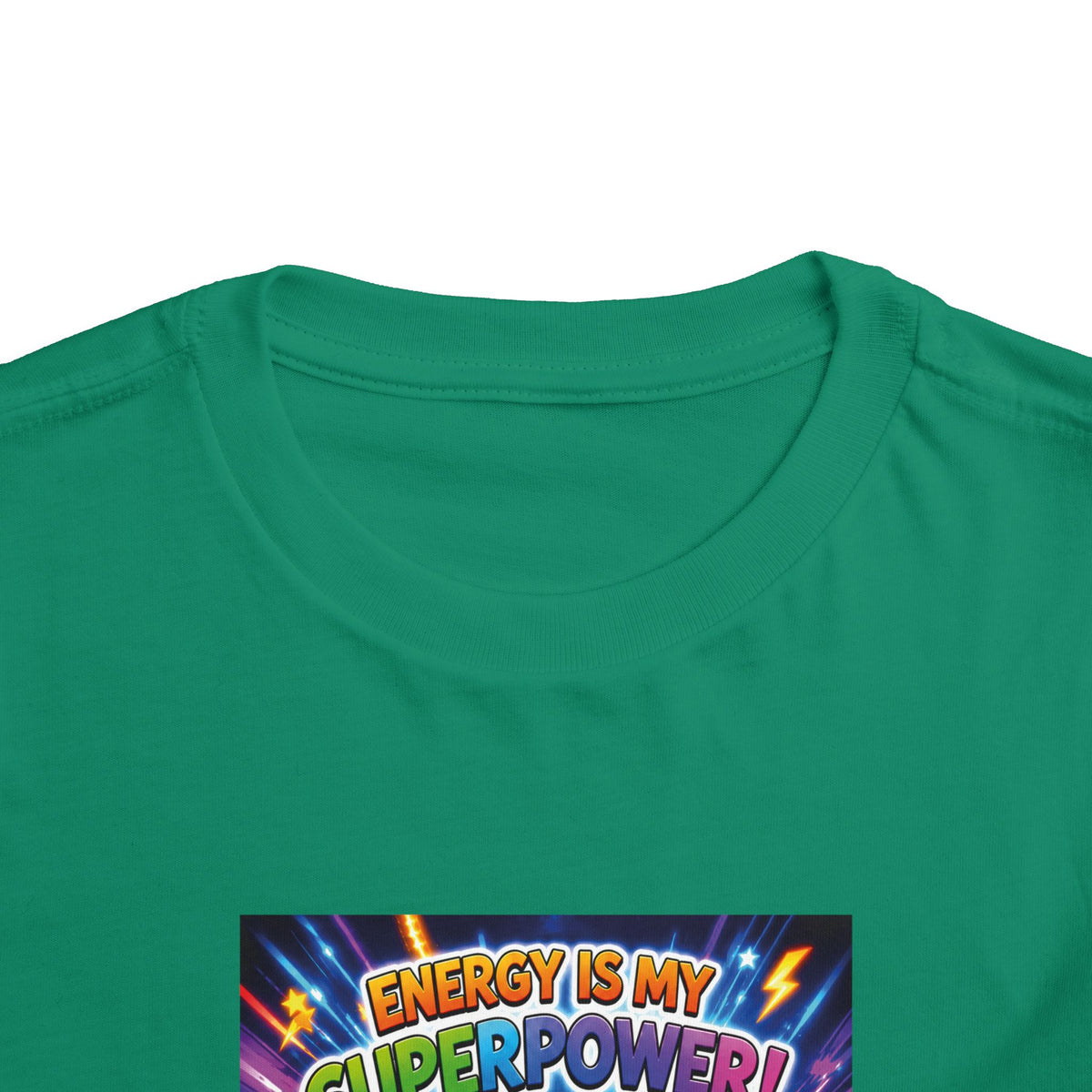 Potz™ Toddler Short Sleeve Tee – "Energy is My Superpower!" Graphic Tee | Smile Universe Collection