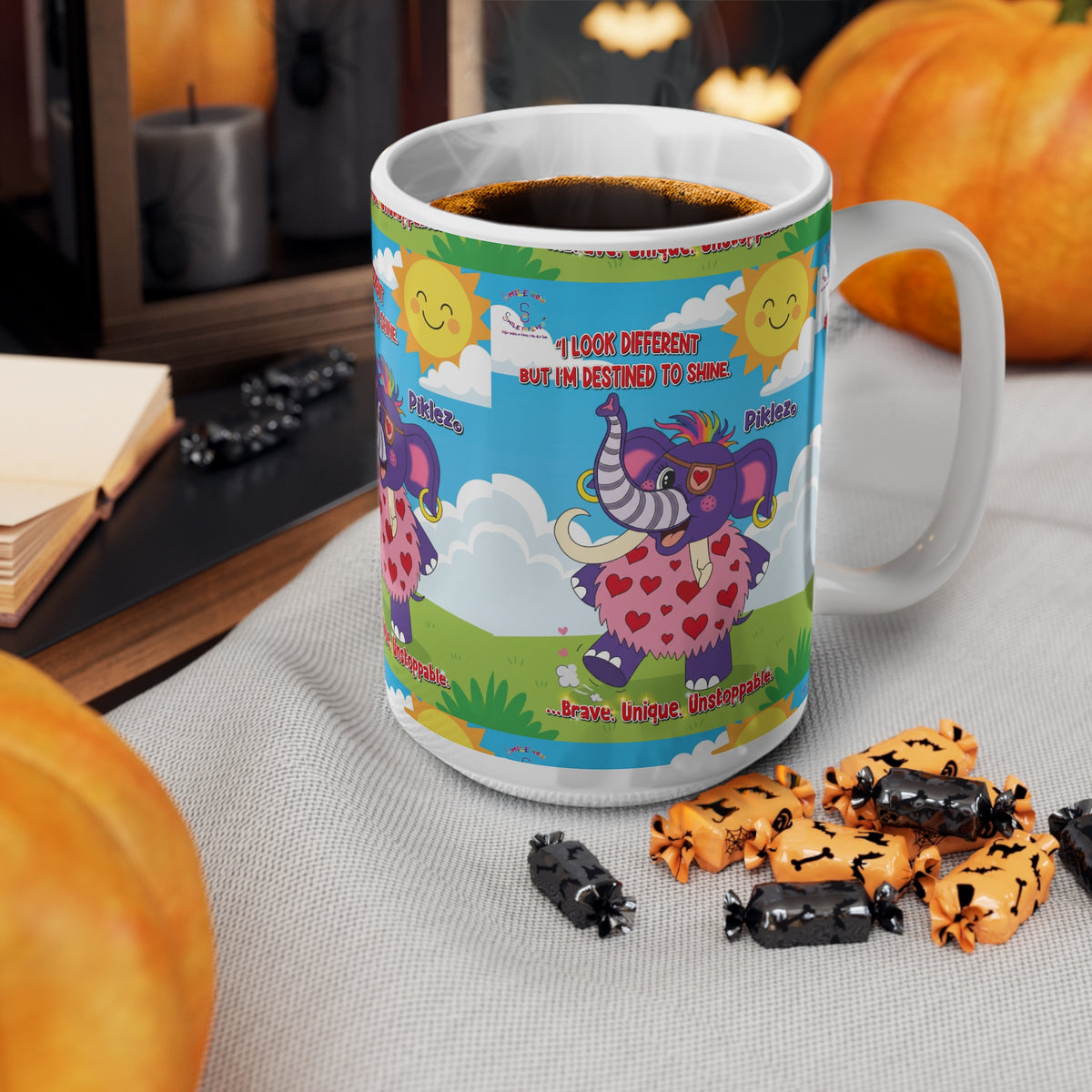 Piklez™ Ceramic Coffee Cup – “Destined to Shine” Cute Mug | Smile Universe Collection