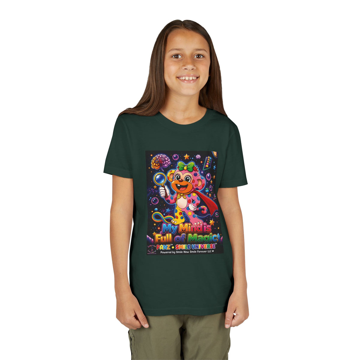 Panz™ Youth Short Sleeve Tee – "My Mind is Full of Magic" Graphic | Smile Universe Collection