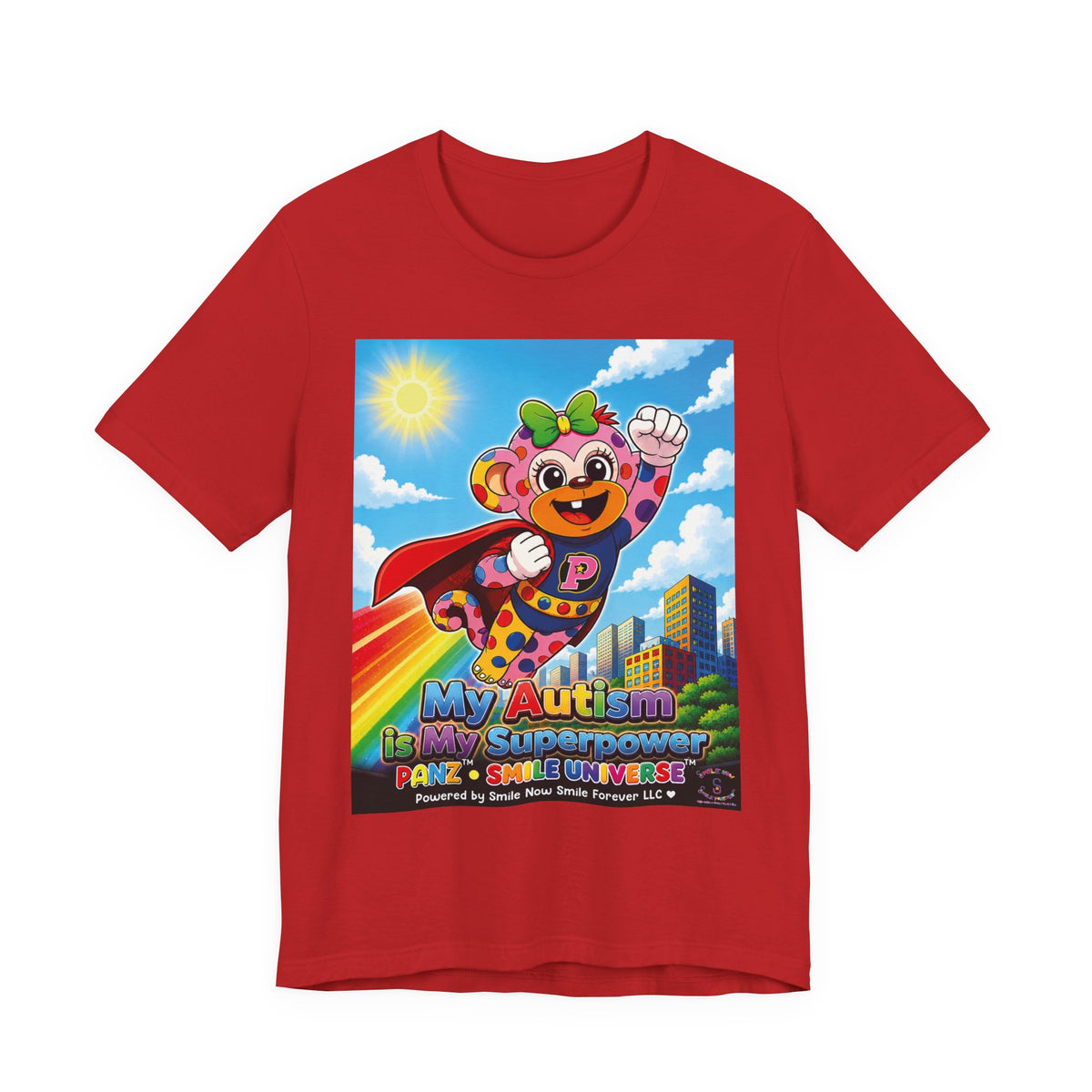 Panz™ Unisex Jersey Short Sleeve Tee – "My Autism is My Superpower" Graphic | Smile Universe Collection
