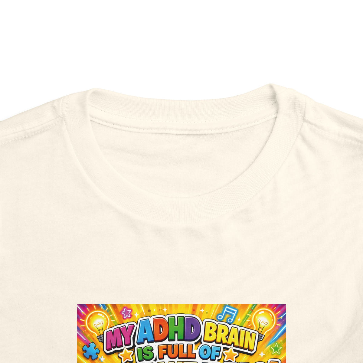 Potz™ Toddler Short Sleeve Tee – "My ADHD Brain is Full of Brilliant Ideas!" Graphic Tee | Smile Universe Collection