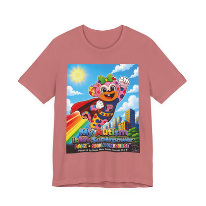 Panz™ Unisex Jersey Short Sleeve Tee – "My Autism is My Superpower" Graphic | Smile Universe Collection
