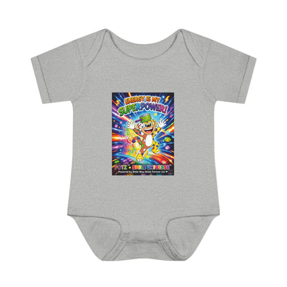 Potz™ Infant Baby Rib Bodysuit – "Energy is My Superpower!" Graphic Onesie | Smile Universe Collection