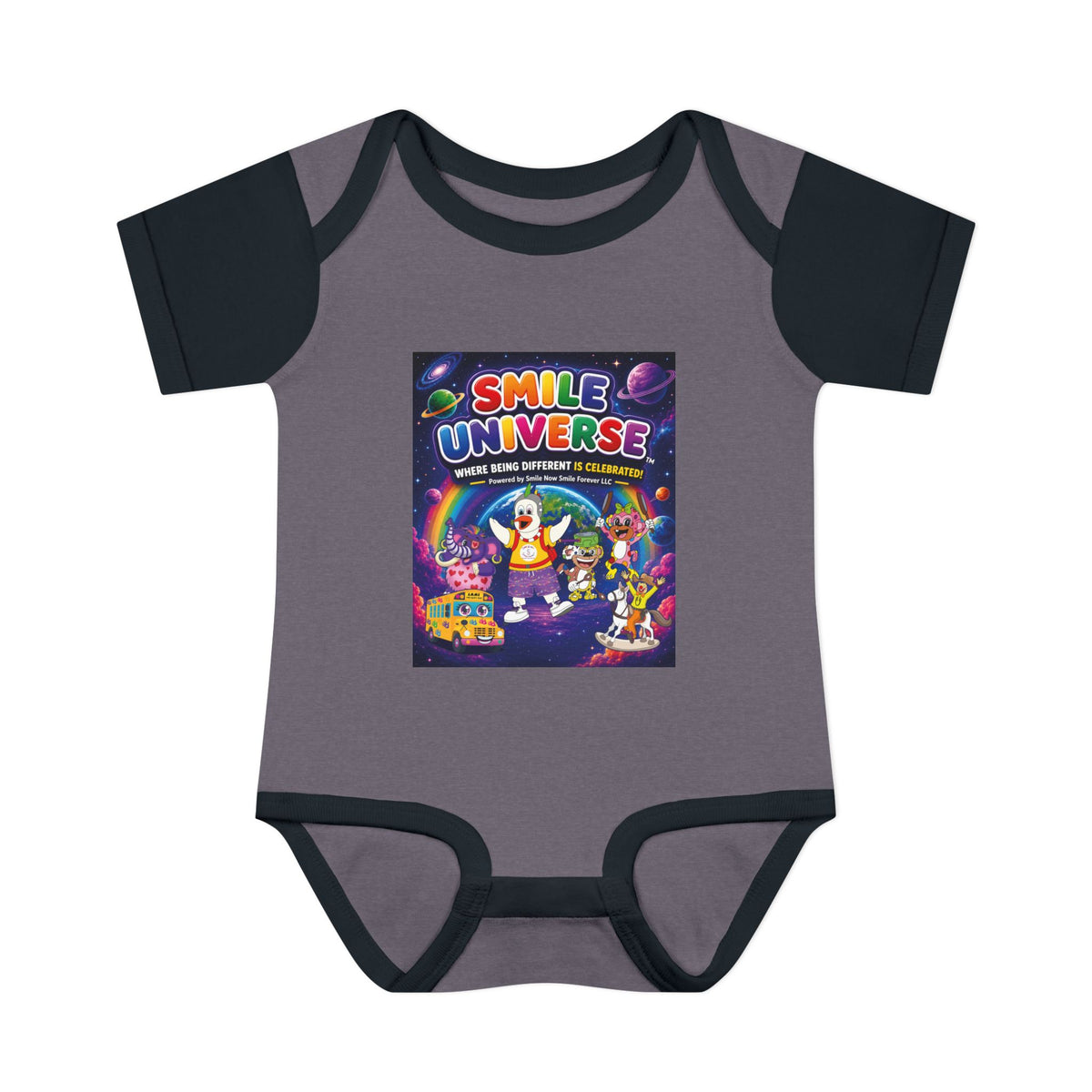 Smile Universe™ Infant Baby Rib Bodysuit – "Where Being Different is CELEBRATED!" Graphic