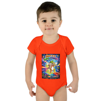Potz™ Infant Baby Rib Bodysuit – "Energy is My Superpower!" Graphic Onesie | Smile Universe Collection