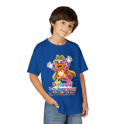 Panz™ Youth DryBlend® T-Shirt – "Different is My Superpower" Graphic | Smile Universe Collection
