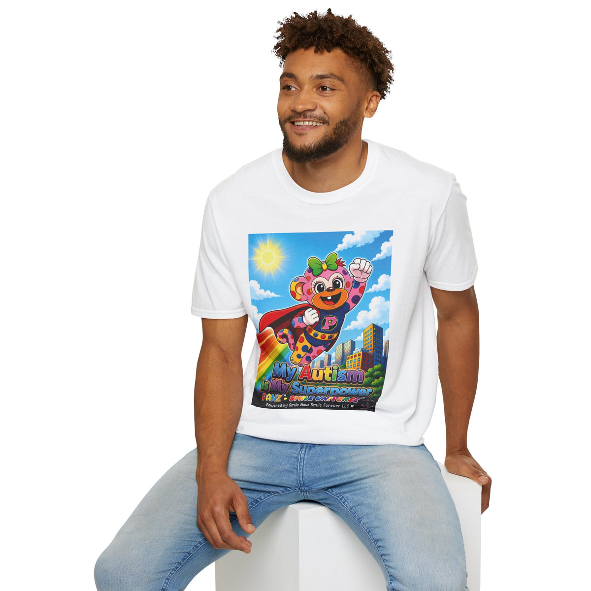 Panz™ Unisex Softstyle T-Shirt – "My Autism is My Superpower" Graphic | Smile Universe Collection