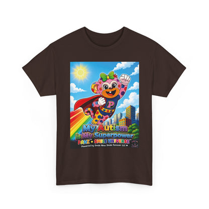 Panz™ Unisex Heavy Cotton™ Tee – "My Autism is My Superpower" Graphic | Smile Universe Collection