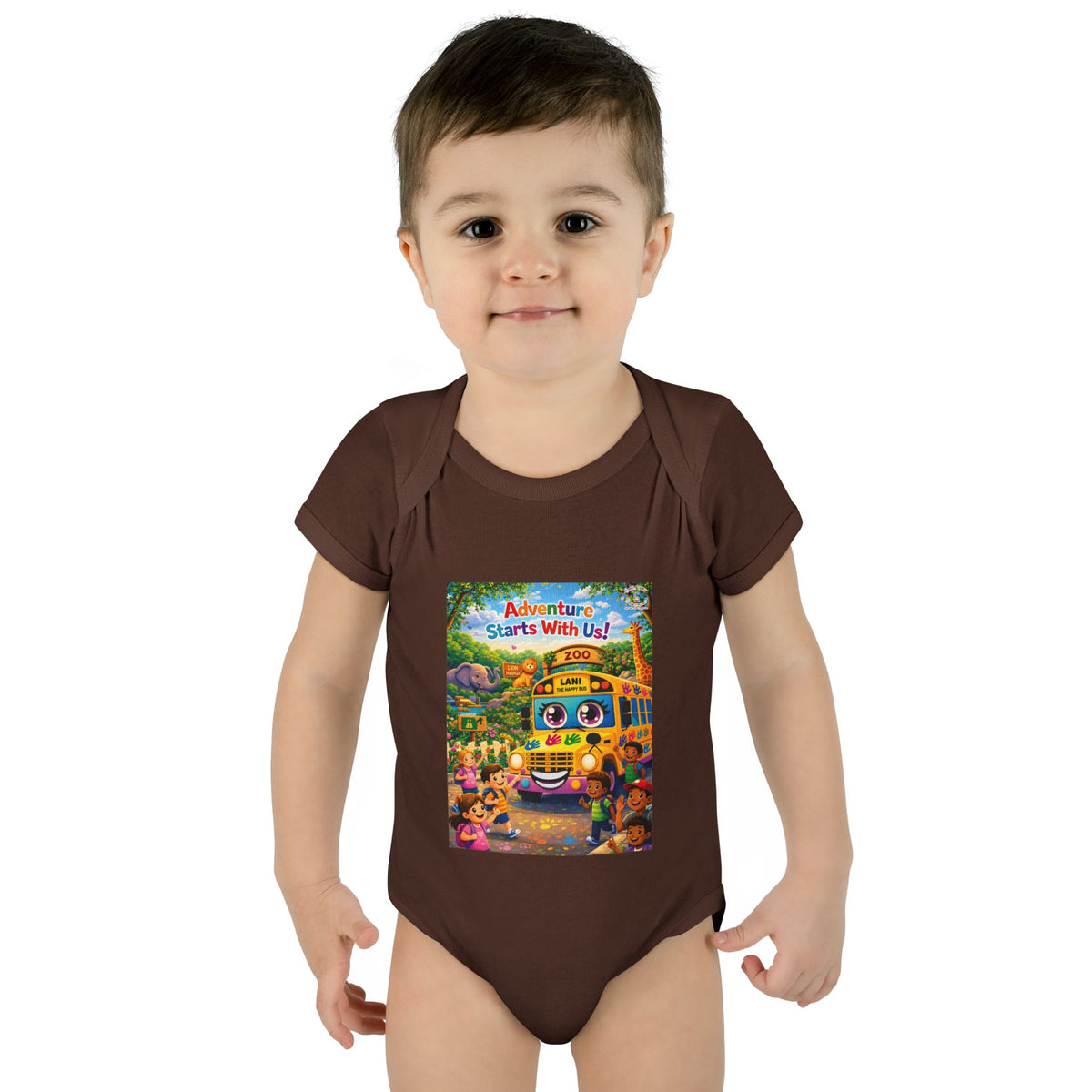 Lani™ Infant Baby Rib Bodysuit – "Adventure Starts With Us!" Graphic