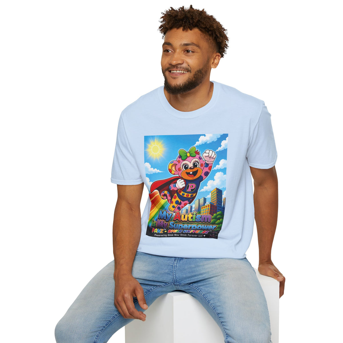 Panz™ Unisex Softstyle T-Shirt – "My Autism is My Superpower" Graphic | Smile Universe Collection