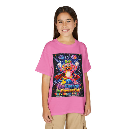 Panz™ Youth DryBlend® T-Shirt – "My Energy is Powerful" Graphic Tee | Smile Universe Collection
