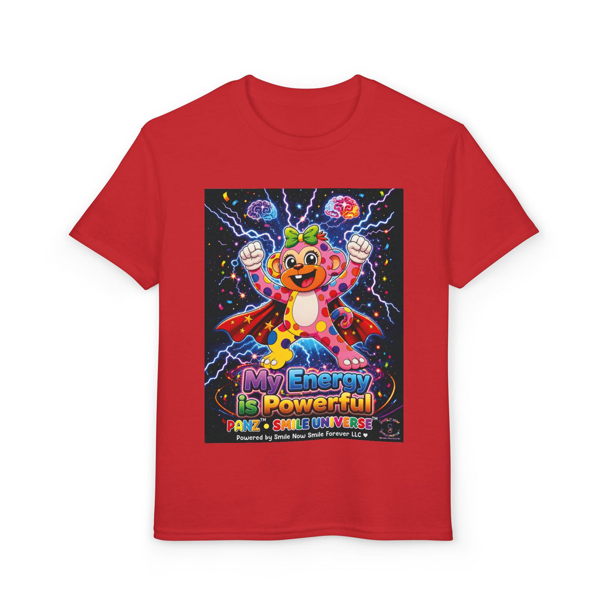 Panz™ Youth DryBlend® T-Shirt – "My Energy is Powerful" Graphic Tee | Smile Universe Collection