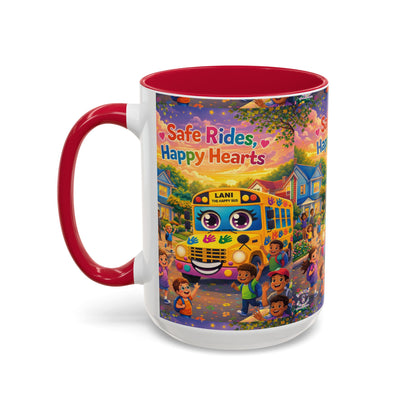 Lani™ Colorful Mug (11oz & 15oz) – "Safe Rides, Happy Hearts" Graphic