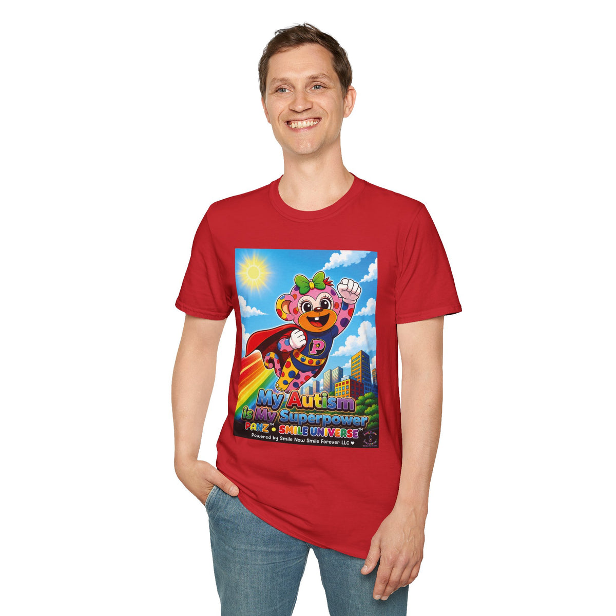 Panz™ Unisex Softstyle T-Shirt – "My Autism is My Superpower" Graphic | Smile Universe Collection