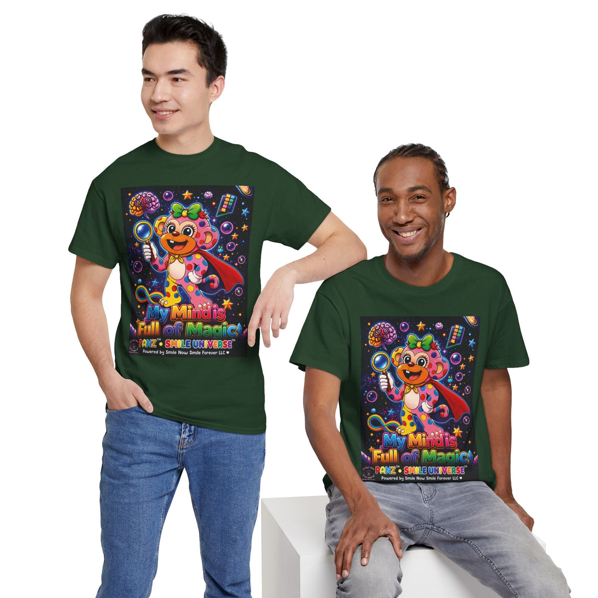 Panz™ Unisex Heavy Cotton™ Tee – "My Mind is Full of Magic" Graphic | Smile Universe Collection