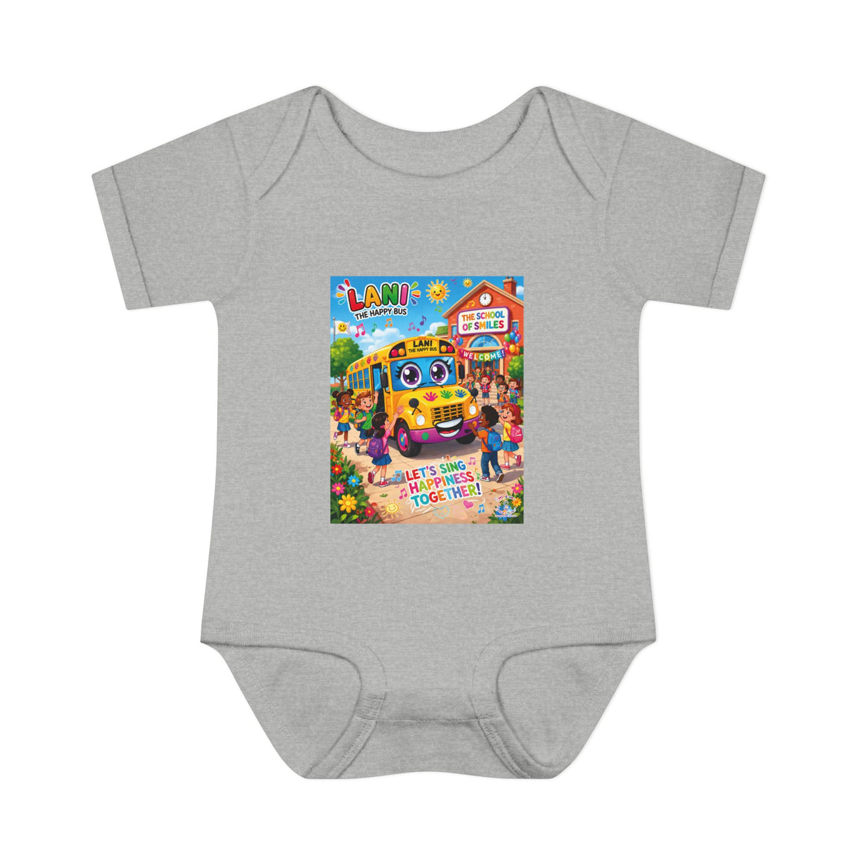 Lani™ Infant Baby Rib Bodysuit – "Let's Sing Happiness Together!" Graphic